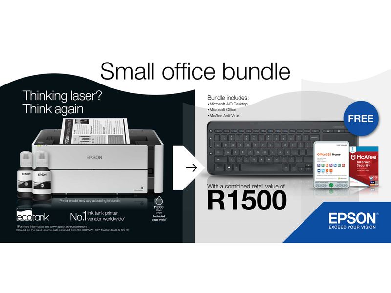 Epson Mono Ecotank M1100 Printer Business Bundle