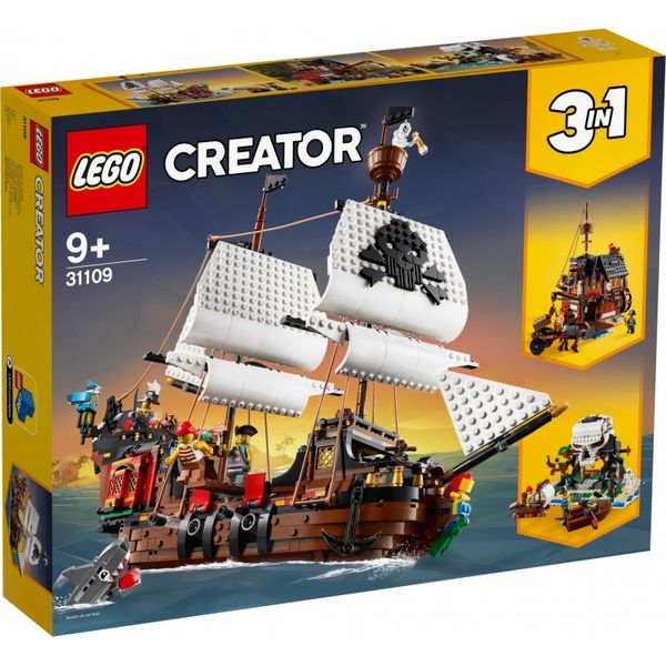 LEGO Creator 3-in-1 Pirate Ship 31109 | 9+ Yrs 1264 Pieces