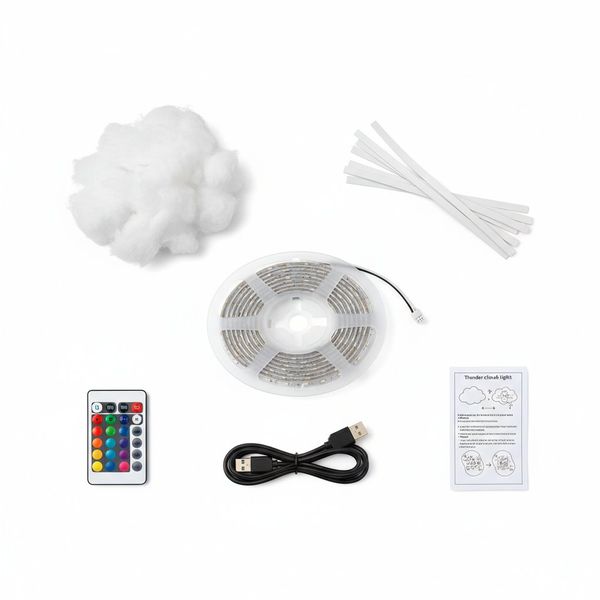 200cm Thundercloud LED Light DIY Kit RGB Cloud Lamp Music Sync USB Powered
