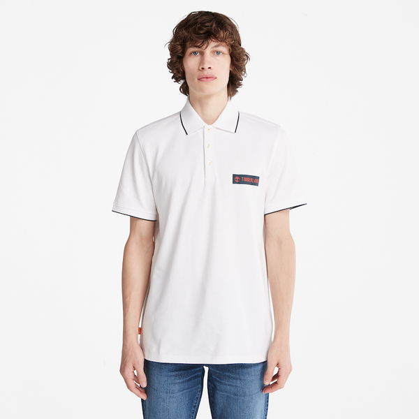 Timberland Printed Logo Pique Polo Shirt for Men