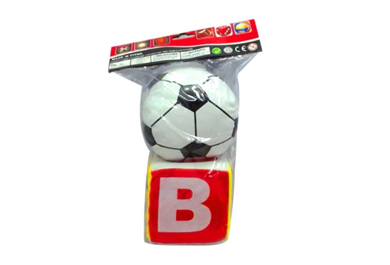 4 Inch Cube &amp; Football in PVC Bag