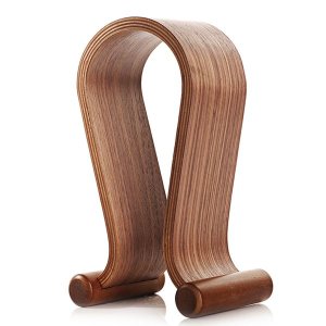 Desktop U-shaped wooden headset rack
