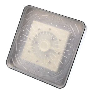 Square 7 Colour LED Light Water Powered Colour Shower Head - Silver