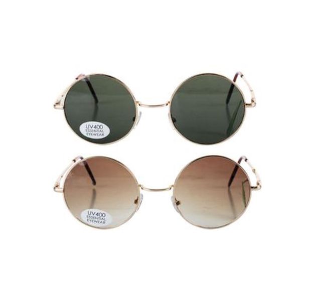 2 Pairs of Ladies Metal Round Sunglasses