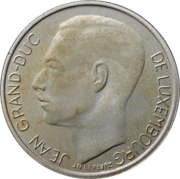 1990 Luxembourg 1 Franc Grand Duke Jean Silver Coin