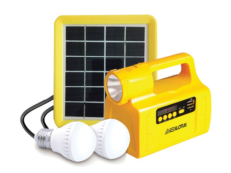 Everlotus 2W Solar Lighting with Bluetooth Speaker - Yellow/Black