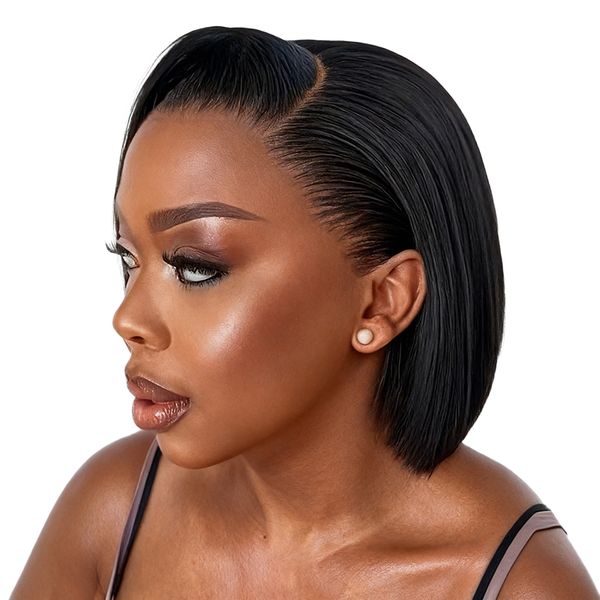 Geebuy 13x4 Lace Front Wig - 8 Inch Glueless Straight Human Hair