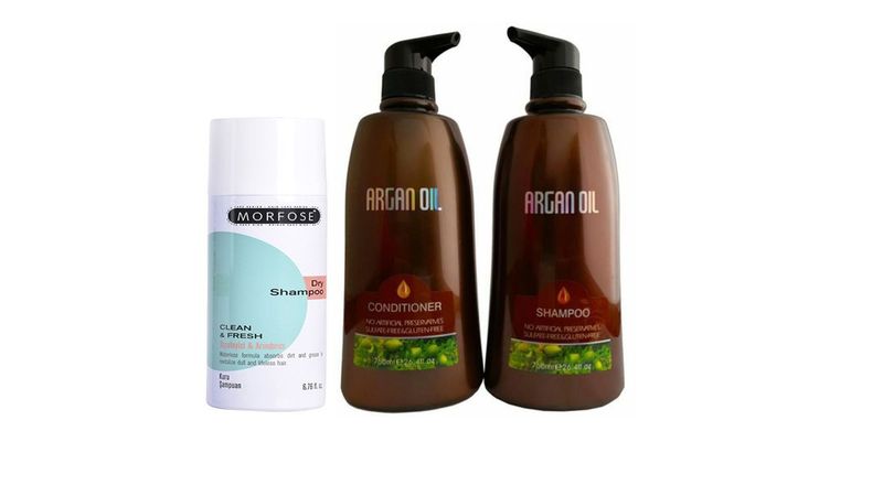 Moroccan Argan Oil Shampoo &amp; Conditioner 750ml &amp; Morfose Dry Hair Shampoo
