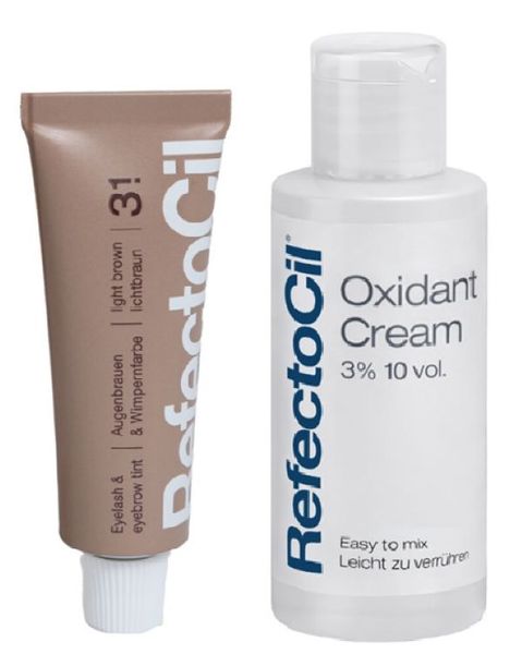 RefectoCil Light Brown &amp; RefectoCil Oxidant Cream 3% (50 ml)