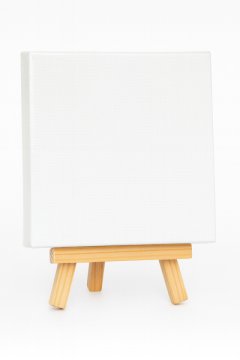 Mini Blank Canvas with Wooden Easel-10 x 10cm,12 Pack-12 x Canvas Set