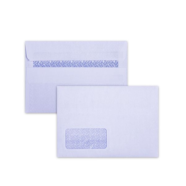 LEO C6 White Window Self Seal Envelopes - Open Short Side - Box of 500