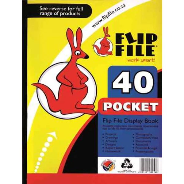 Kangaroo Flip File Display Book A4 40 Pocket x 2