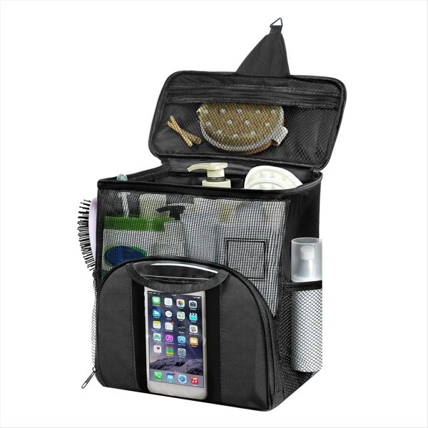 College Essentials Separate Compartment Hanging Toiletry Bag Black
