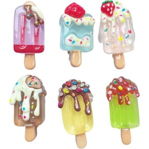 Summer Ice Cream Hair Clips, Set of 6