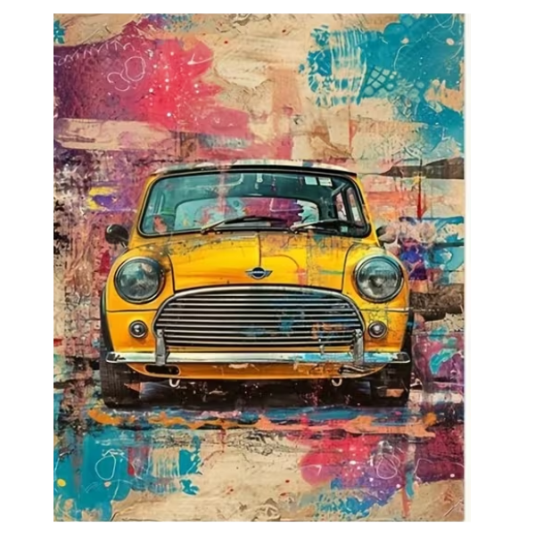 DIY Paint by Number Kit - Vintage Yellow Mini (40x50cm)