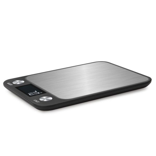 Ultra-Thin Digital Kitchen Scale – LCD Screen Brushed Stainless Steel