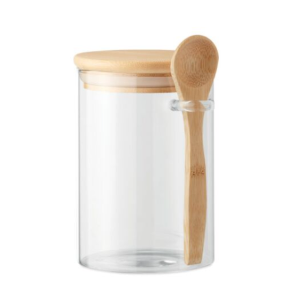 Synergy360 Glass Oats Jar With Wooden Spoon 750ml