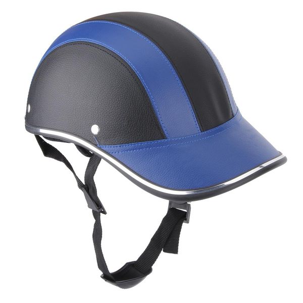 Motorcycle Half Face Helmet ABS Safety Hat Blue-A0322 Free Size