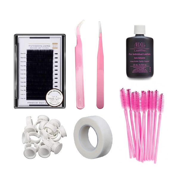 Individual Eyelash Application Set with Disposable Mascara Wands