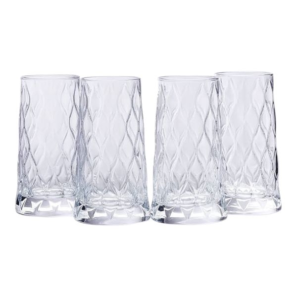 Tumbler 345ml 4 Pieced Leafy Juice Glass