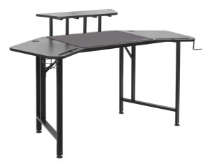 Saturn Gaming Desk with Gaming Desk Mat &amp; Adjustable Monitor Stand