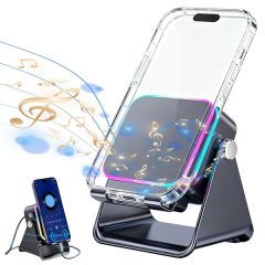 5-in-1 Wireless Induction Bluetooth Speaker with Adjustable Phone Stand