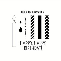 Trocraft Transparent Happy birthday candles Stamp