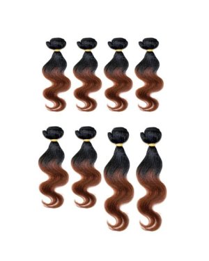 Body Wave 8PCS Human Blend Hair weaves package 8'10'12 #T1/33