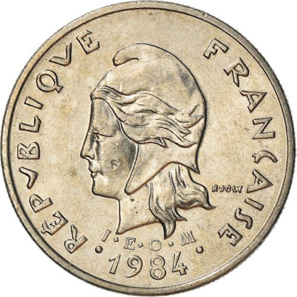 1984 French Polynesia 10 Francs Coin Rare Coin Very Fine