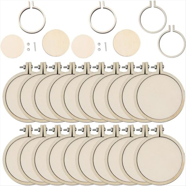 2 Inch Hoop Embroidery Hoop Frame Adjustable Circle Round Small Mini Wooden