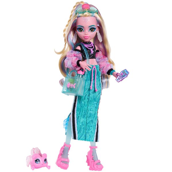 Monster High Lagoona Blue Fashion Doll in Maxi Skirt with Pet Neptuna