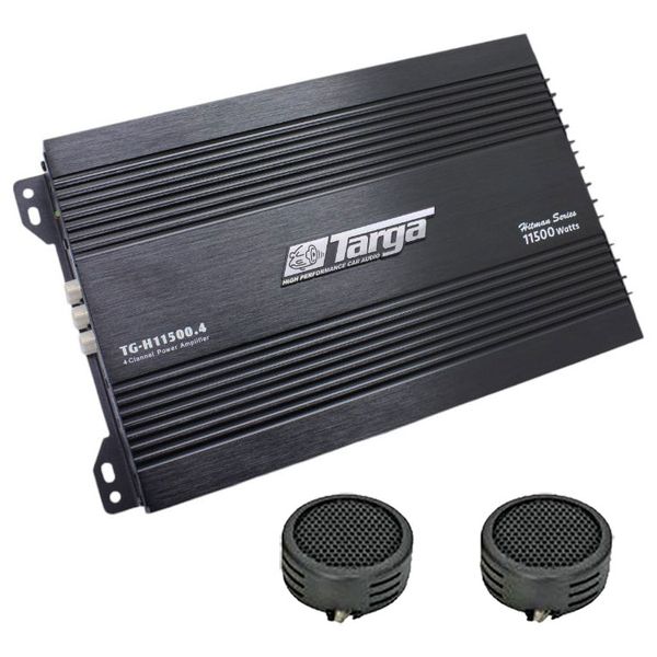 Targa TG-H11500.4 Hitman Series 11500w 4 Channel Amplifier &amp; Evo Tweeters