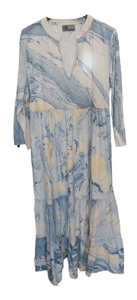 UB Creative Marble Print Maxi Dress Blue
