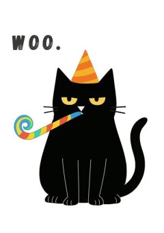 Funny Birthday Card "Enthusiastic Cat