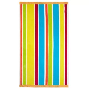 Sunny Stripes Velour Beach Towel 104 x 180 cm