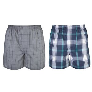 2 x Men's Woven Boxers Underwear 100% Cotton Boxer Shorts Underwear For Men