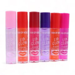 Set of 6 - Roll-On Fruit Scented Clear Moisturising Oil Lip Gloss