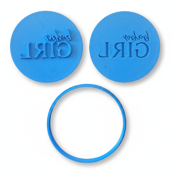 Baby Girl Fondant Stamp &amp; Cutter Set - 3-Piece - 6cm - 3D Printed