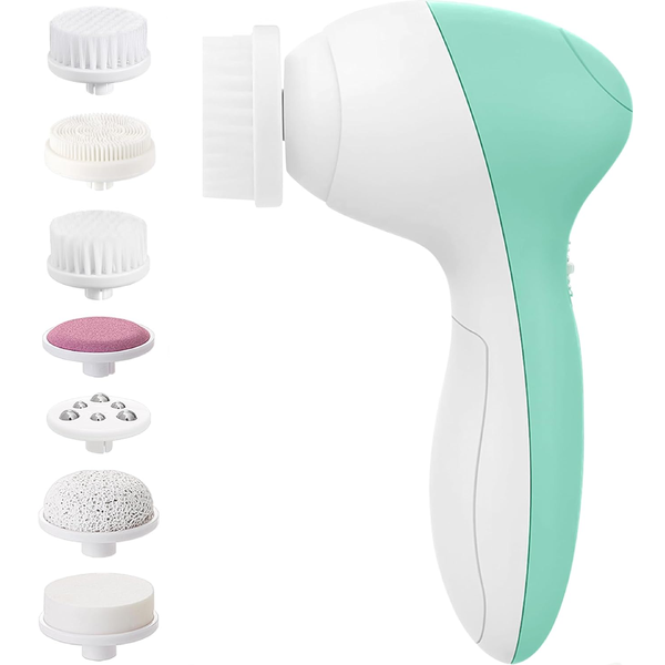 7 In 1 Facial Cleansing Brush Scrubber Electric Exfoliating Spin Cleanser