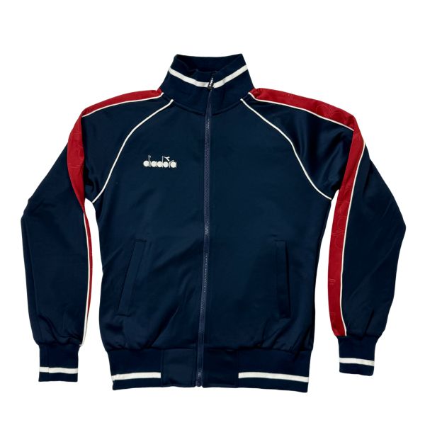 Diadora World Cup Admiral Navy/Red Tracktop - Retro Sport Zip Jacket