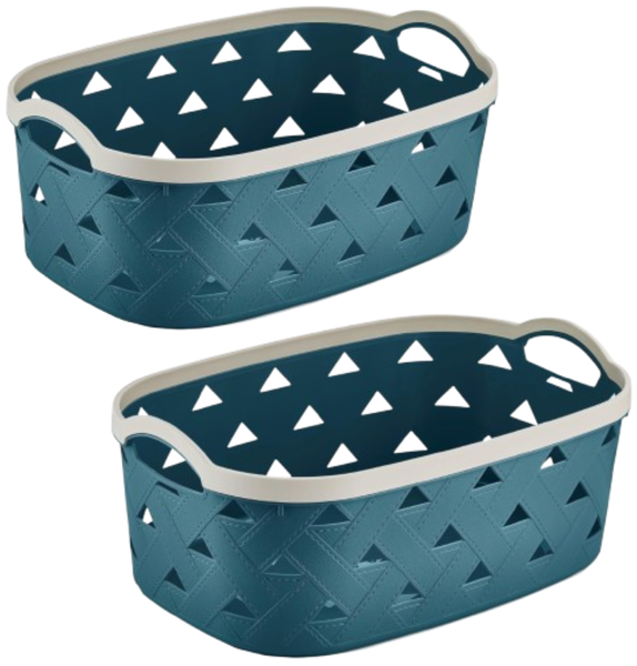 Sunplast Leather Patterned Basket 10.6L Pack of 2 (SD-5005)