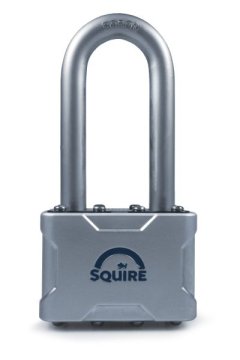 Padlock 40mm long shackle laminated Squire