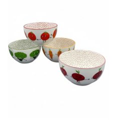 Premium Ceramic Side Dish Bowls - 4.7" - Set of 4