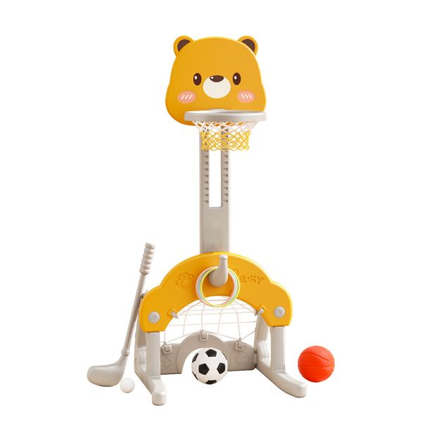 4-in-1 Basketball Stand for Kids 1-6 Years Indoor Sport Toy Soccer Golf
