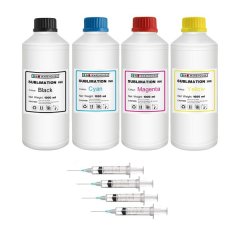 INKWAREHOUSE Sublimation Dye Ink Bottles B/C/M/Y - 1000ML