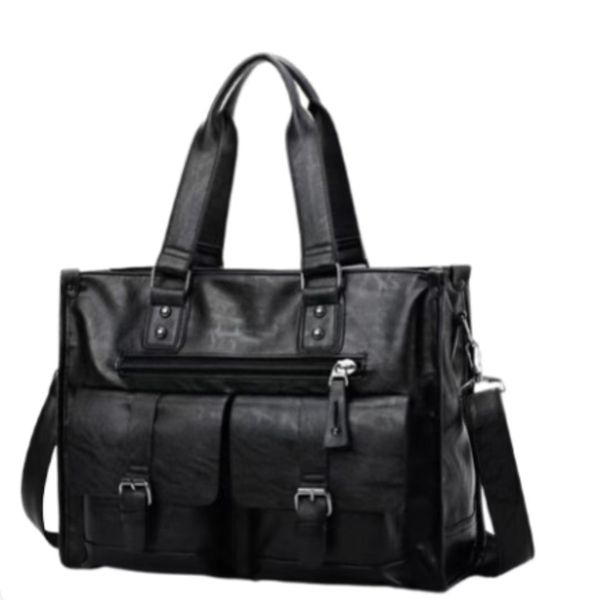 Men's Black Computer Bag - Large Capacity Travel &amp; Luggage Bag Casual