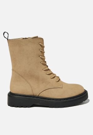 Women's Cotton On Freda Combat Lace Up Boot - Taupe Nubuck