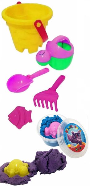7 Piece Sand Bucket Play Set - Pink
