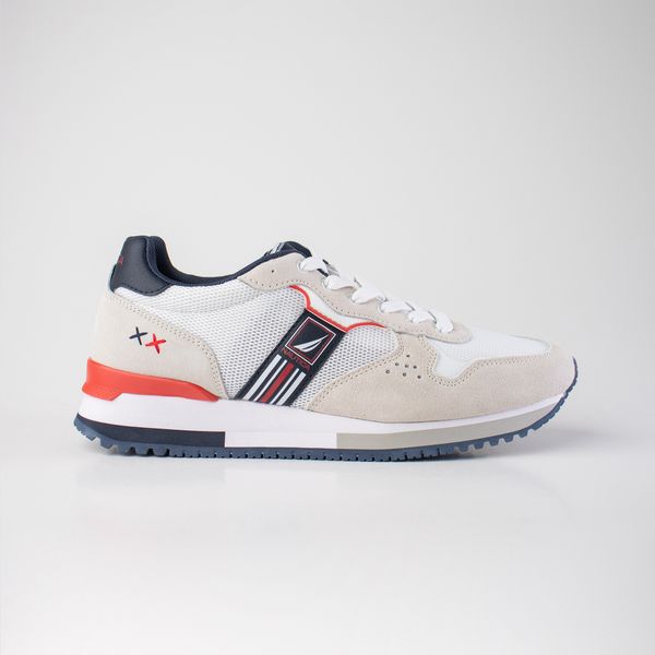 Nautica Men's Panama Sneakers-White/Beige?/Navy/Burnt Orange