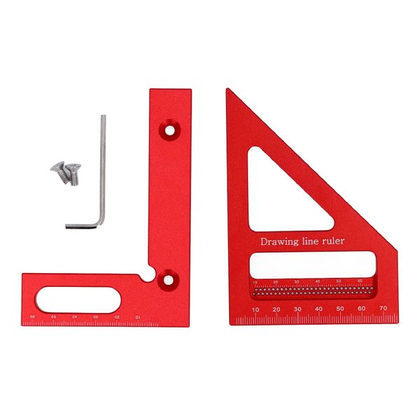 3D Multi-Angle Protractor - Aluminium Triangle Ruler